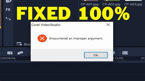 improper argument error.